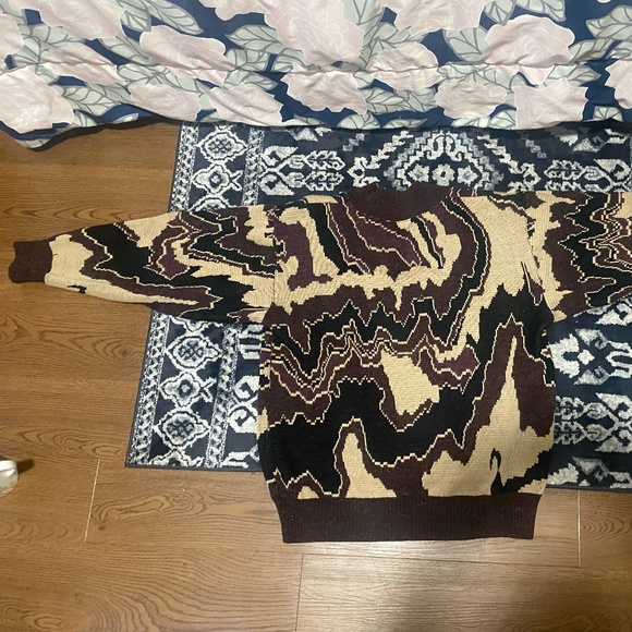 V-Neck Y2K ( Design / Graphic ) Knit Sweater MEN - Picture 2 of 2